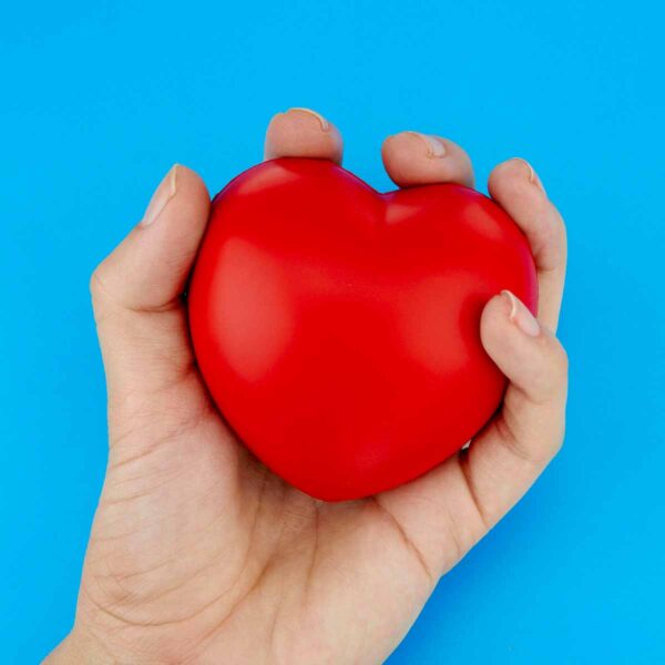 Pelota Antiestrés en Forma de Corazón Personalizable con Impresión