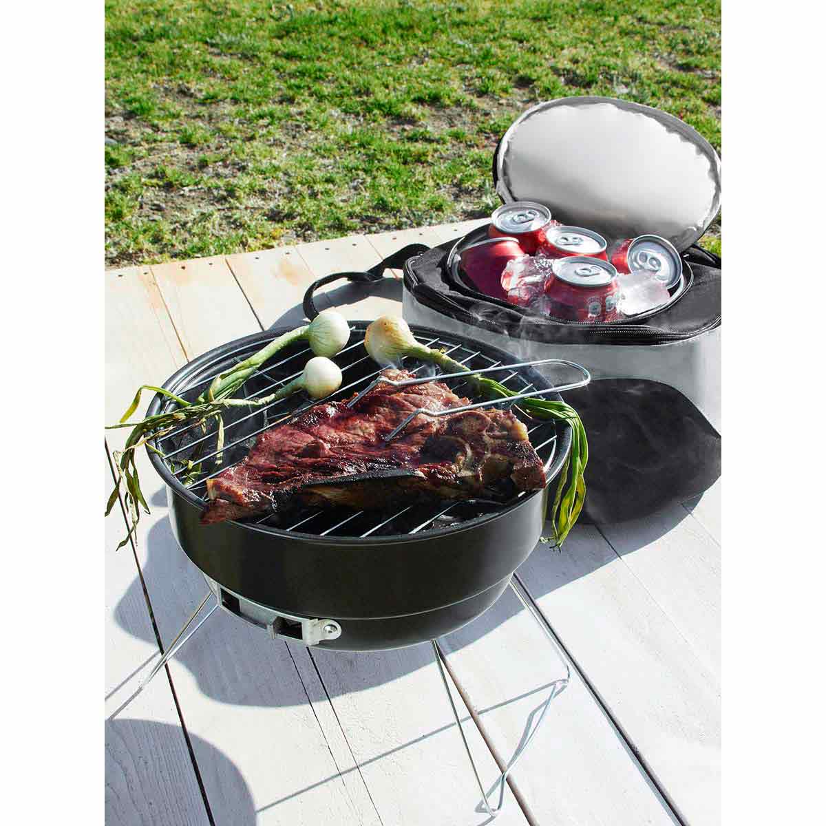 Asador Portátil con Hielera y Parrilla para Camping y Eventos al Aire Libre - Image 4