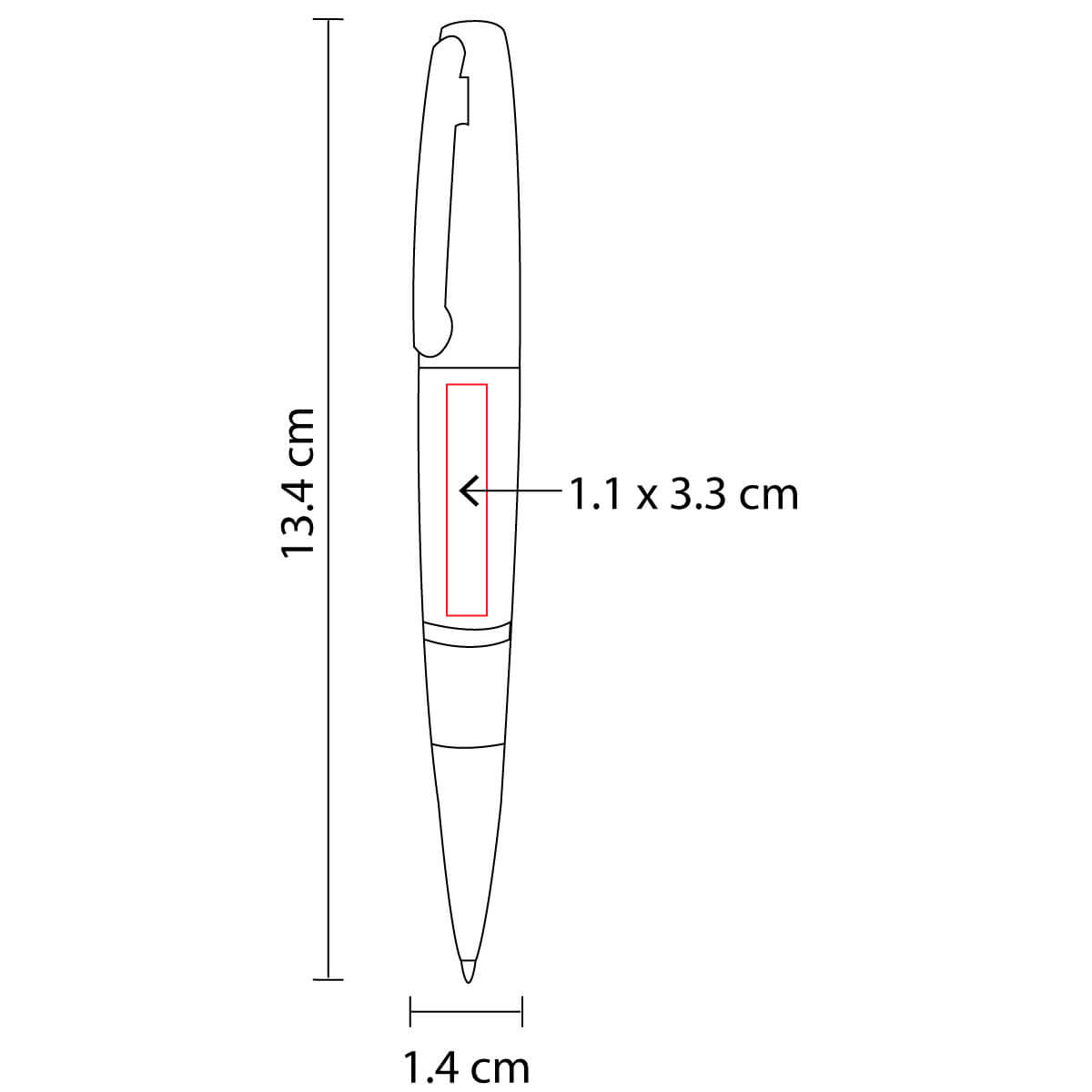 Elegante Bolígrafo con USB Integrado de Metal 13.5 cm - Image 2