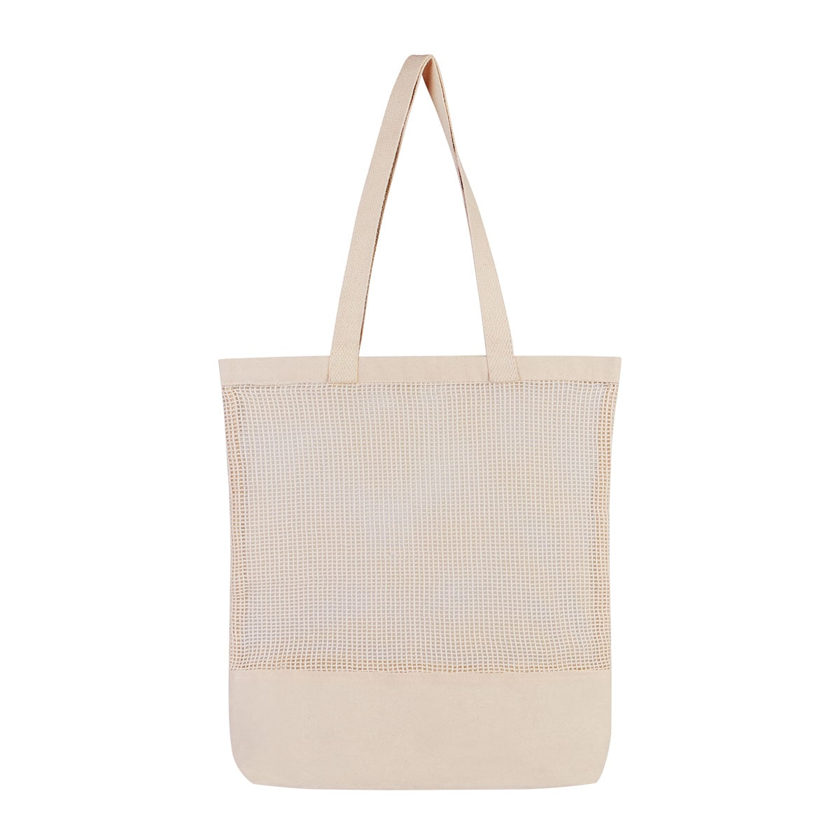 Bolsa de Algodón Beige sin Fuelle para Promociones con Serigrafía
