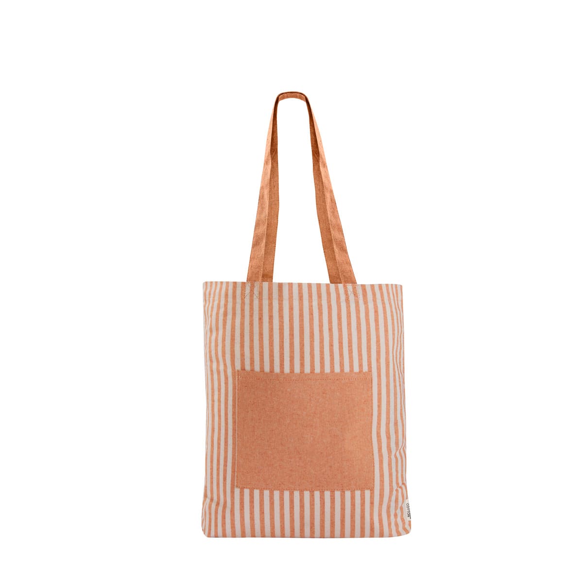 Bolsa Ecológica de Algodón Reciclado con Bolsillo Frontal a Rayas - Image 6