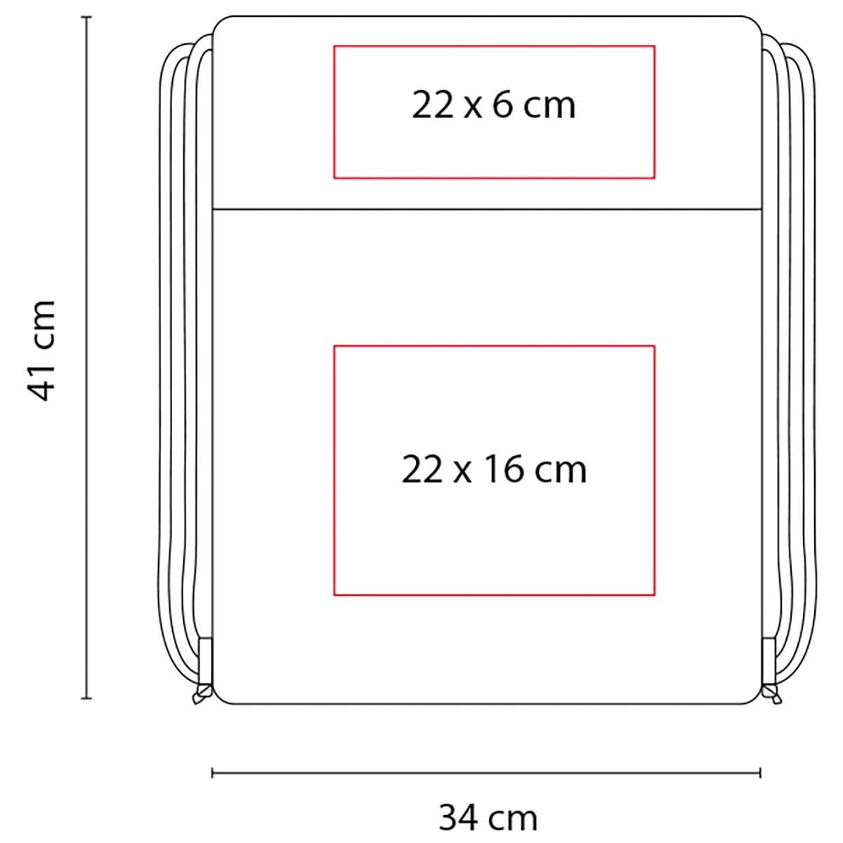 Bolsa-Mochila Promocional con Tirantes de Cordón - Poliéster 34x41 cm