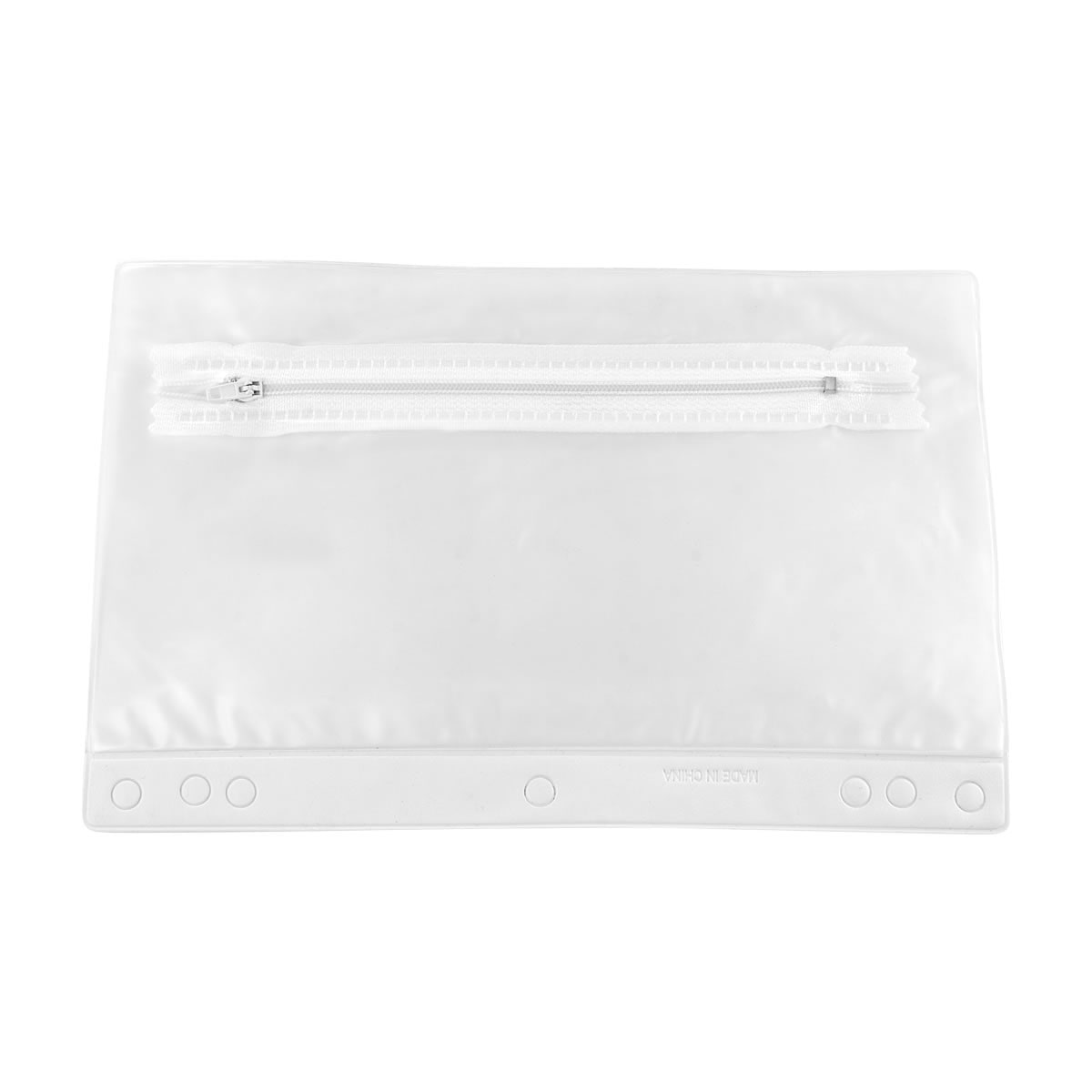 Bolsa Portalápices de Vinil con Serigrafía y Color Blanco Frost