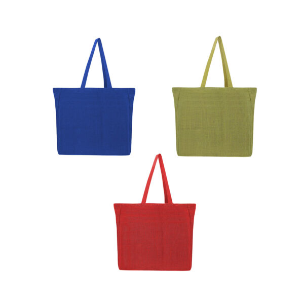 Bolsa Reutilizable de Yute con Fuelle y Asas - Impresión Serigrafía 15x15
