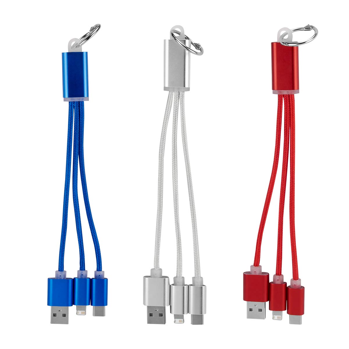 Cable Cargador Múltiple 4 en 1: USB, 8 Pin, Micro USB y Tipo C