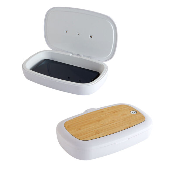 Caja Sanitizadora con Luz UV y Cargador Inalámbrico para Celulares