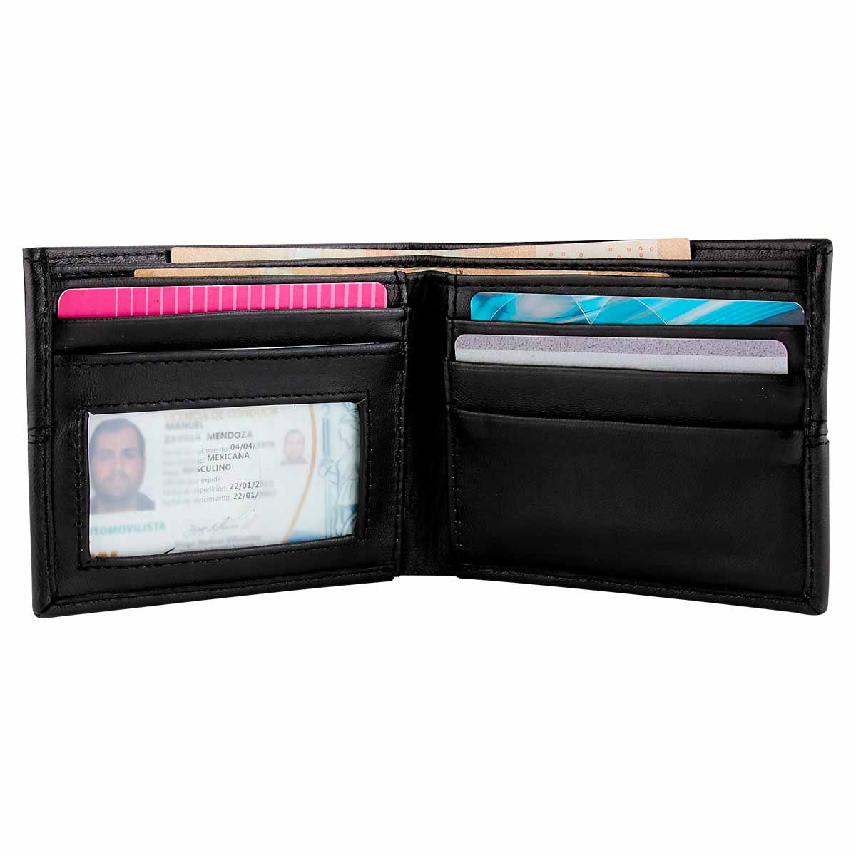 Elegante Cartera de Piel Personalizada con Grabado a Calor - Café y Negro - Image 2