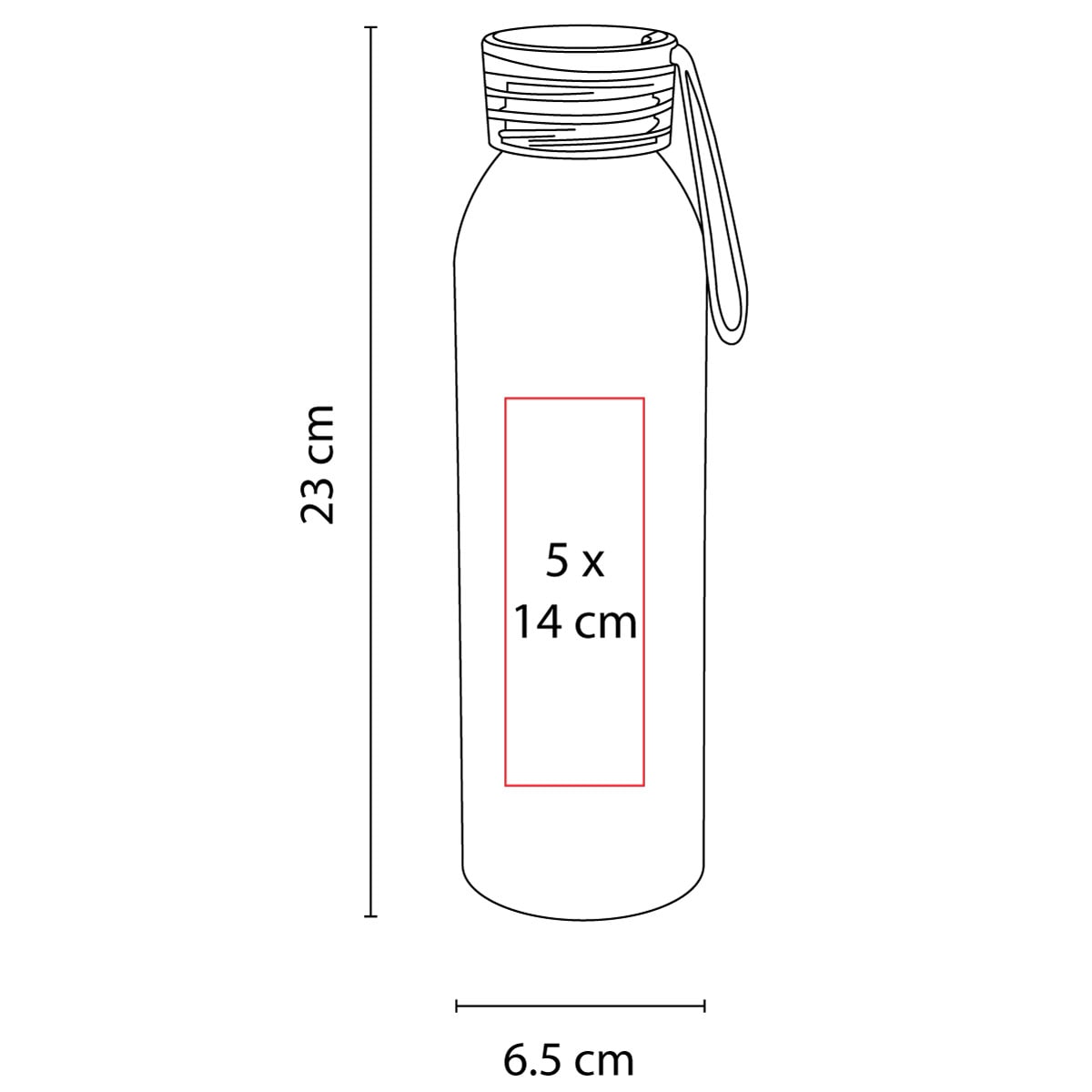 Cilindro Personalizable de Aluminio con Agarradera de Silicón y Tapa Rosca - 650 ML - Image 2