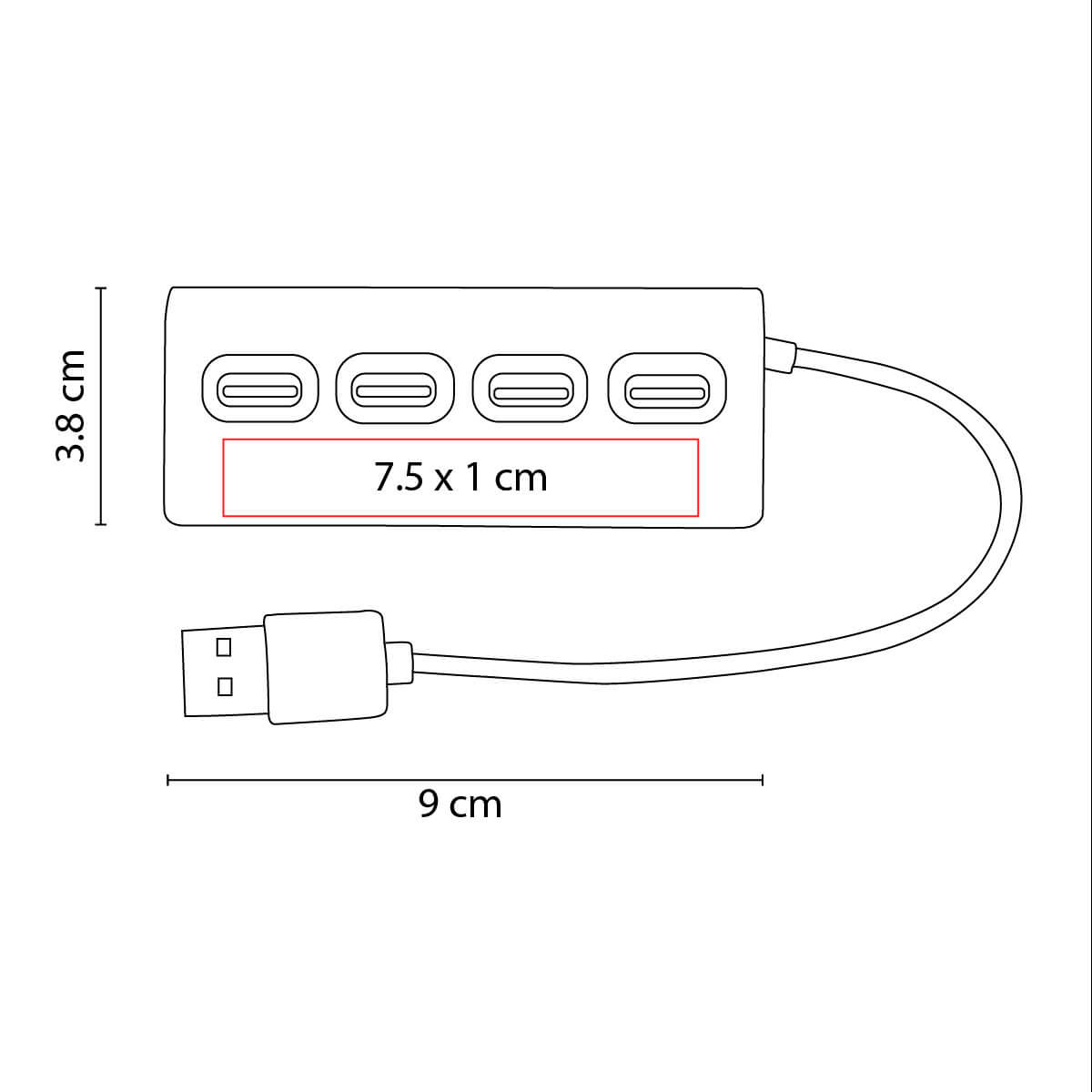 Concentrador de Puertos USB de Aluminio y Plástico - Tecnología Avanzada - Image 3