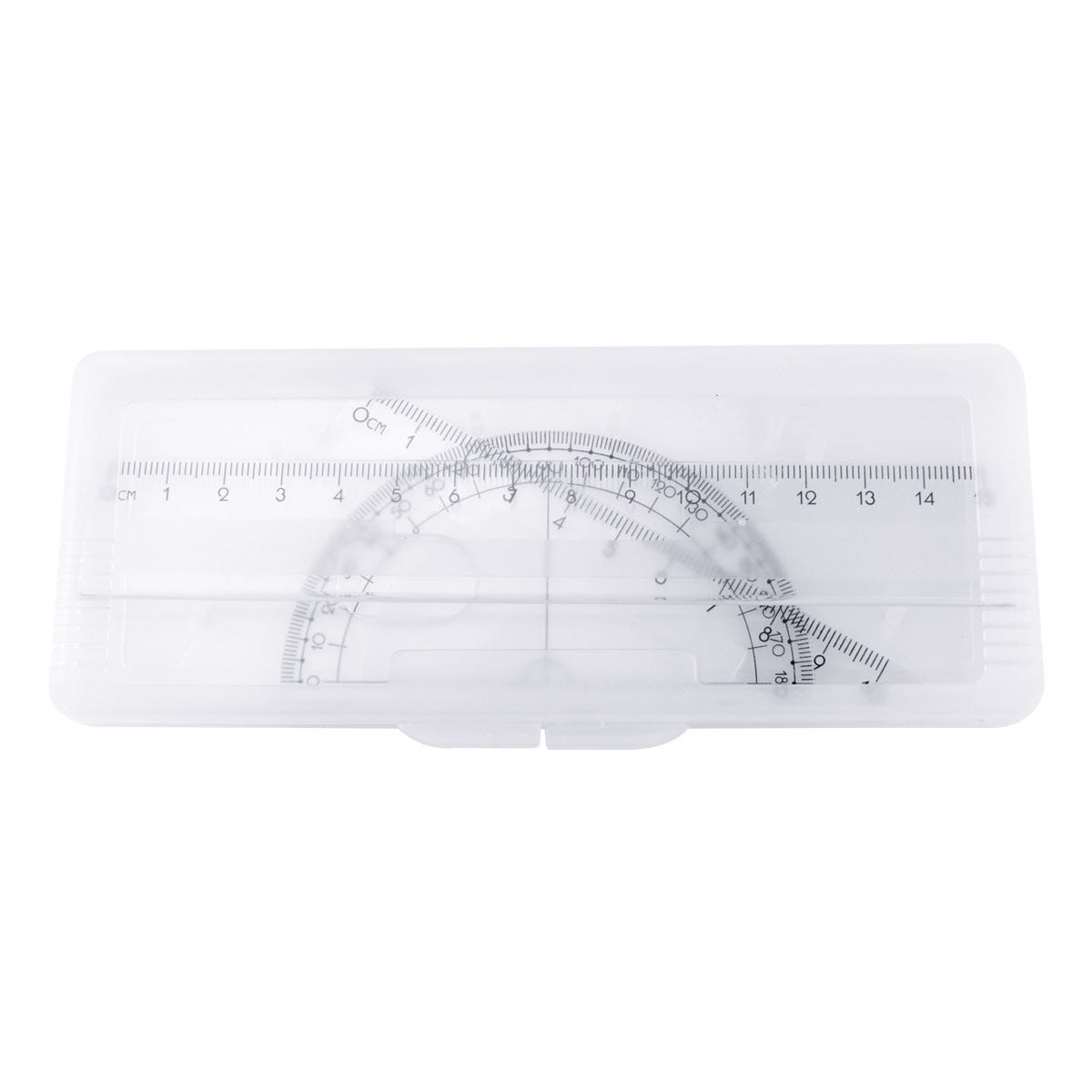Estuche Transparente Con Herramientas de Geometría en Serigrafía