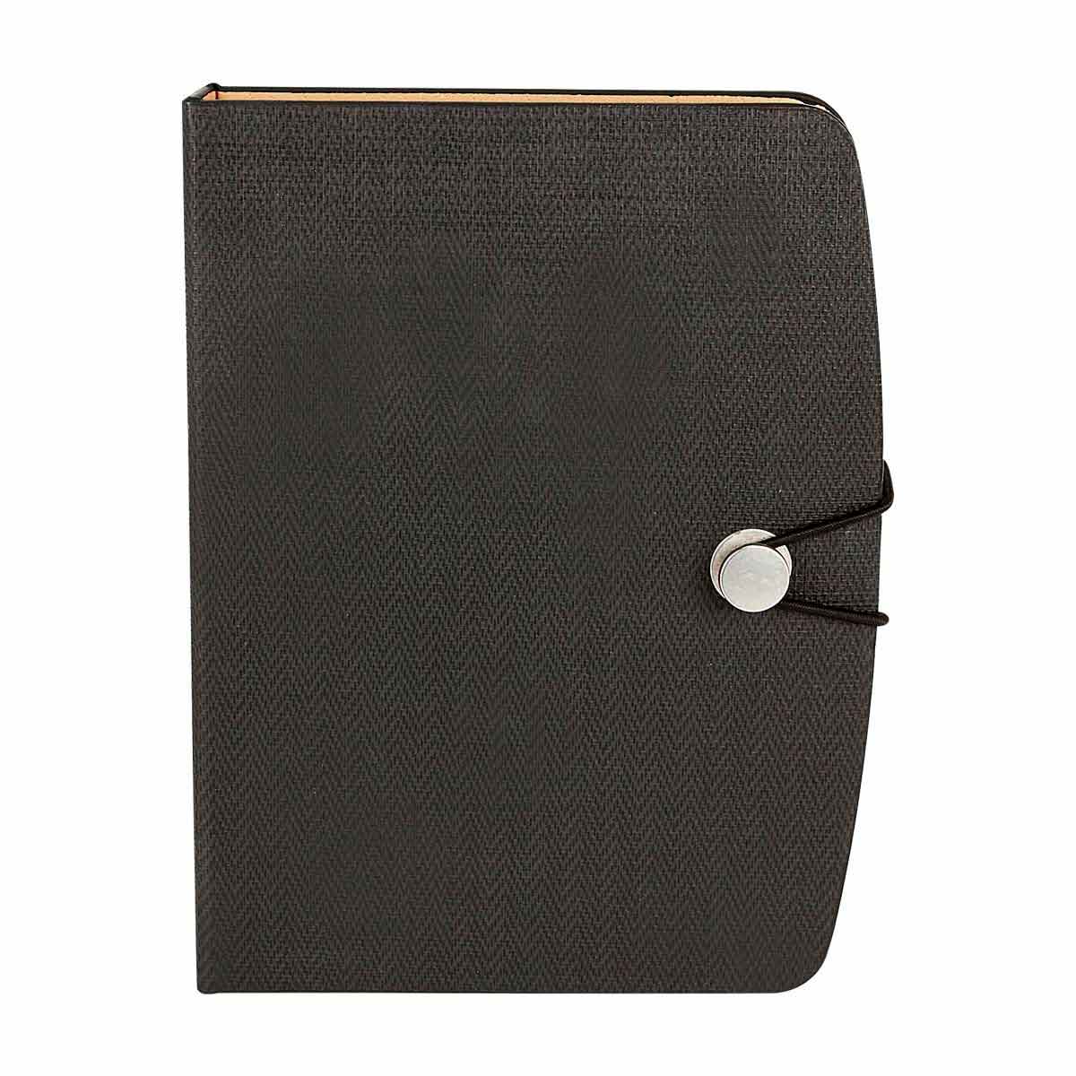 Libreta de Curpiel Personalizada con Serigrafía y Grabado a Calor - 12x16 cm, Color Negro