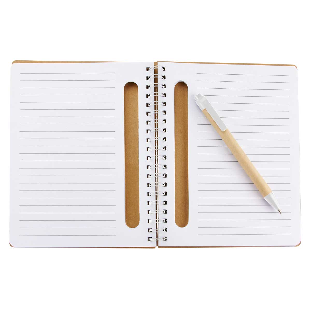 Libreta Ecológica de Cartón Beige Personalizable con Serigrafía - Image 3
