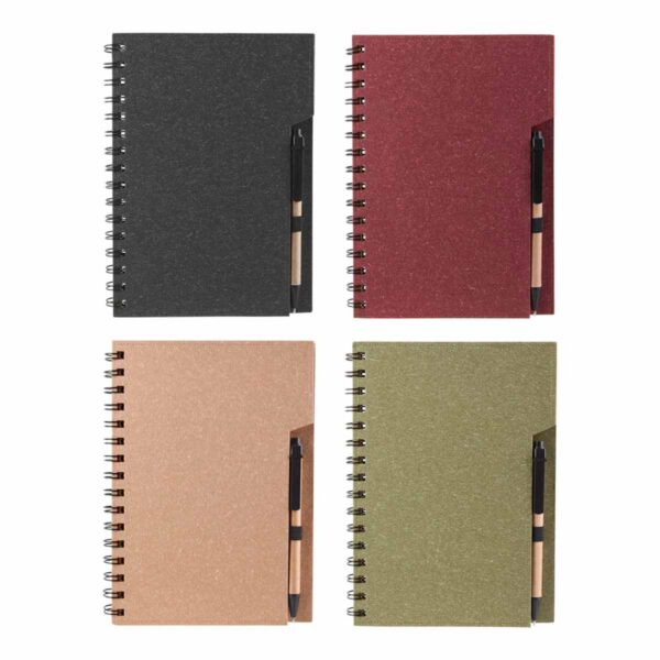 Libreta Ecológica con Espiral Metálico y Papel Reciclado - Colores Variados