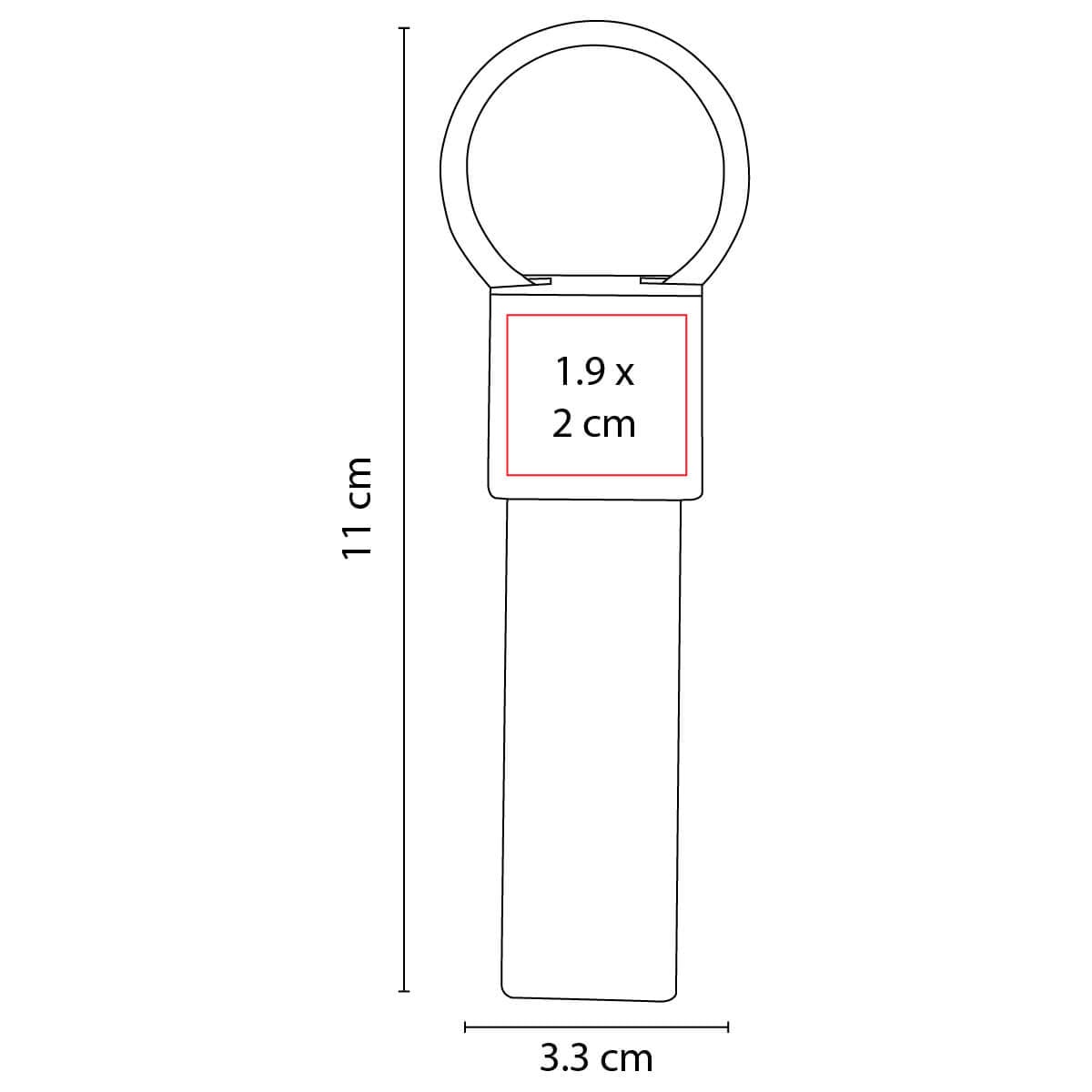 Llavero de Metal con Tela Impresos Personalizados - Colores Azul, Negro y Rojo - Image 2