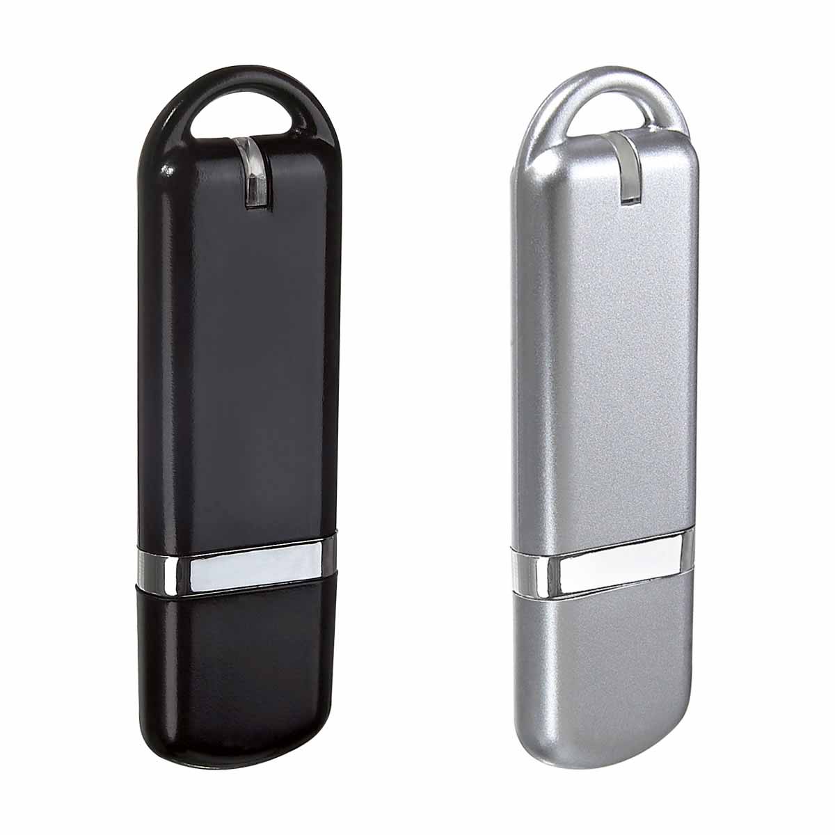 Memoria USB Personalizada con Serigrafía – Colores Plata y Negro