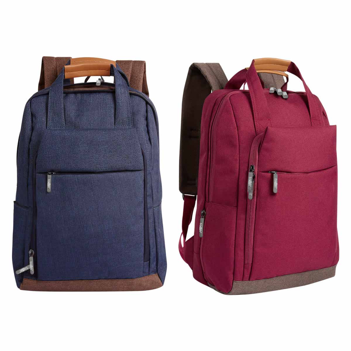 Elegante Mochila Promocional de Poliéster con Serigrafía o Bordado - Variantes en Azul y Rojo