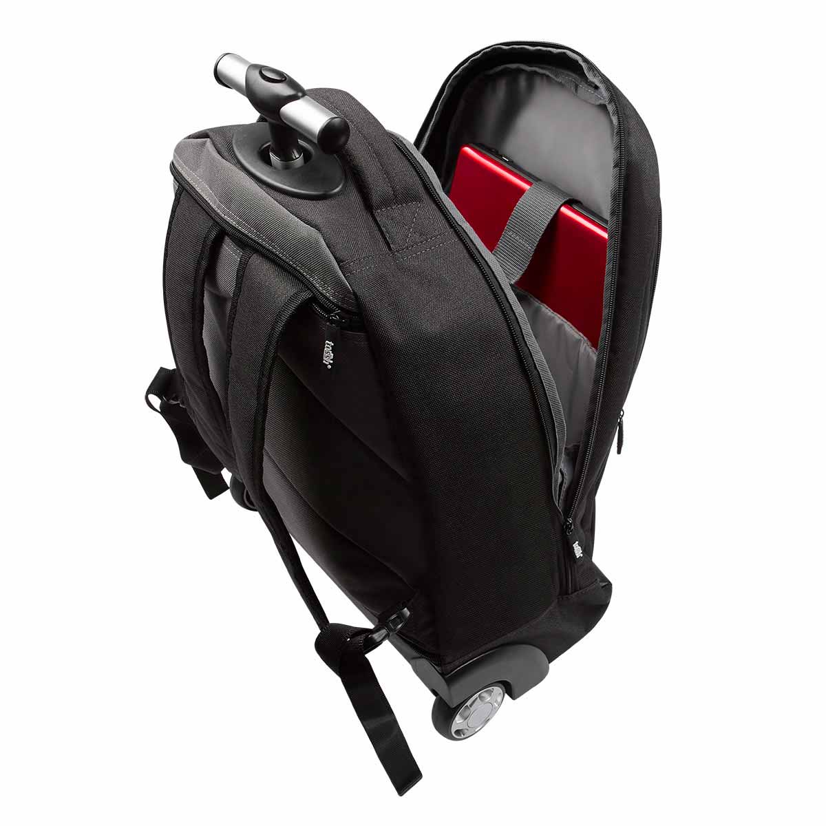 Mochila con Ruedas para Viaje - Práctica y Elegante en Poliéster Negro - Image 3