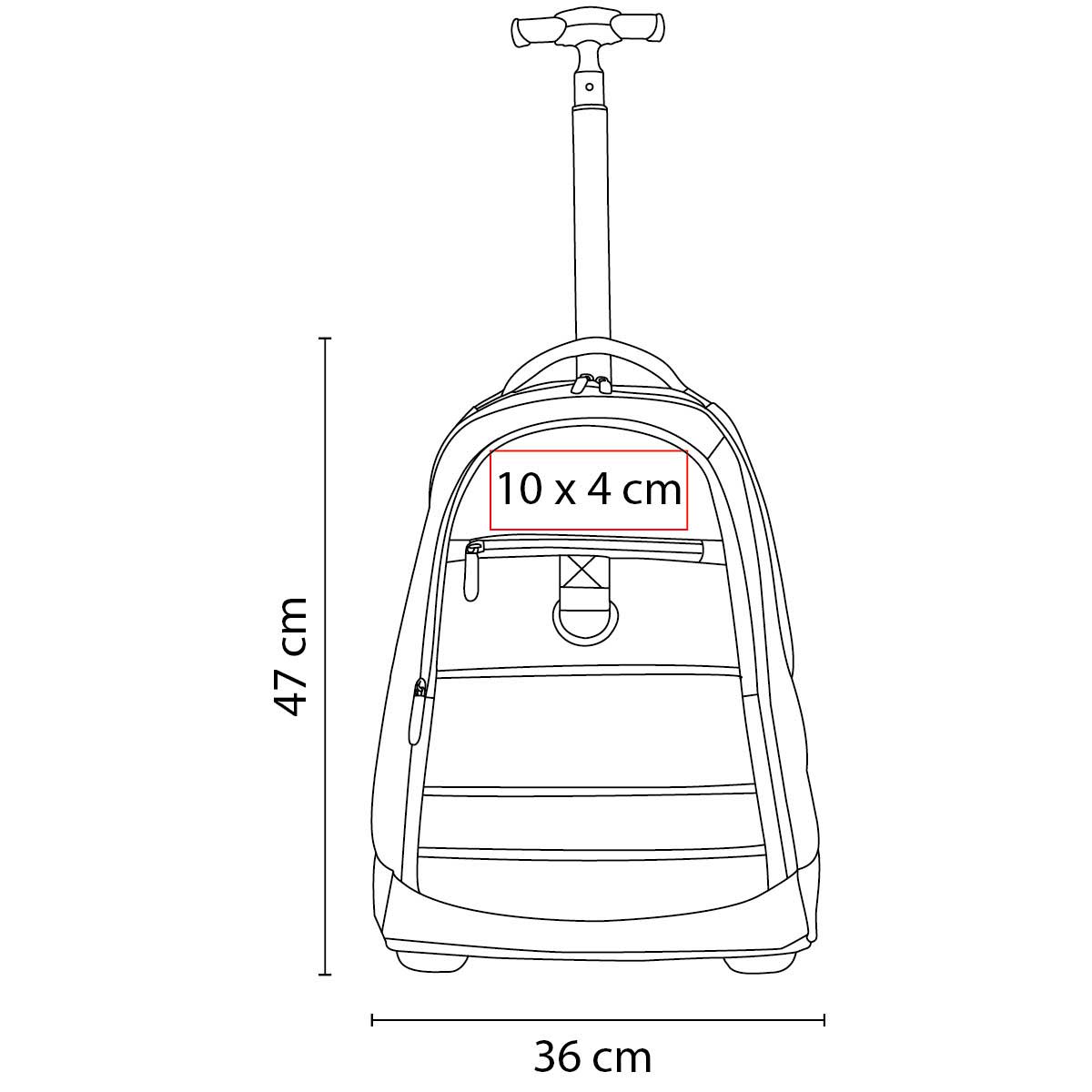 Mochila con Ruedas para Viaje - Práctica y Elegante en Poliéster Negro - Image 4