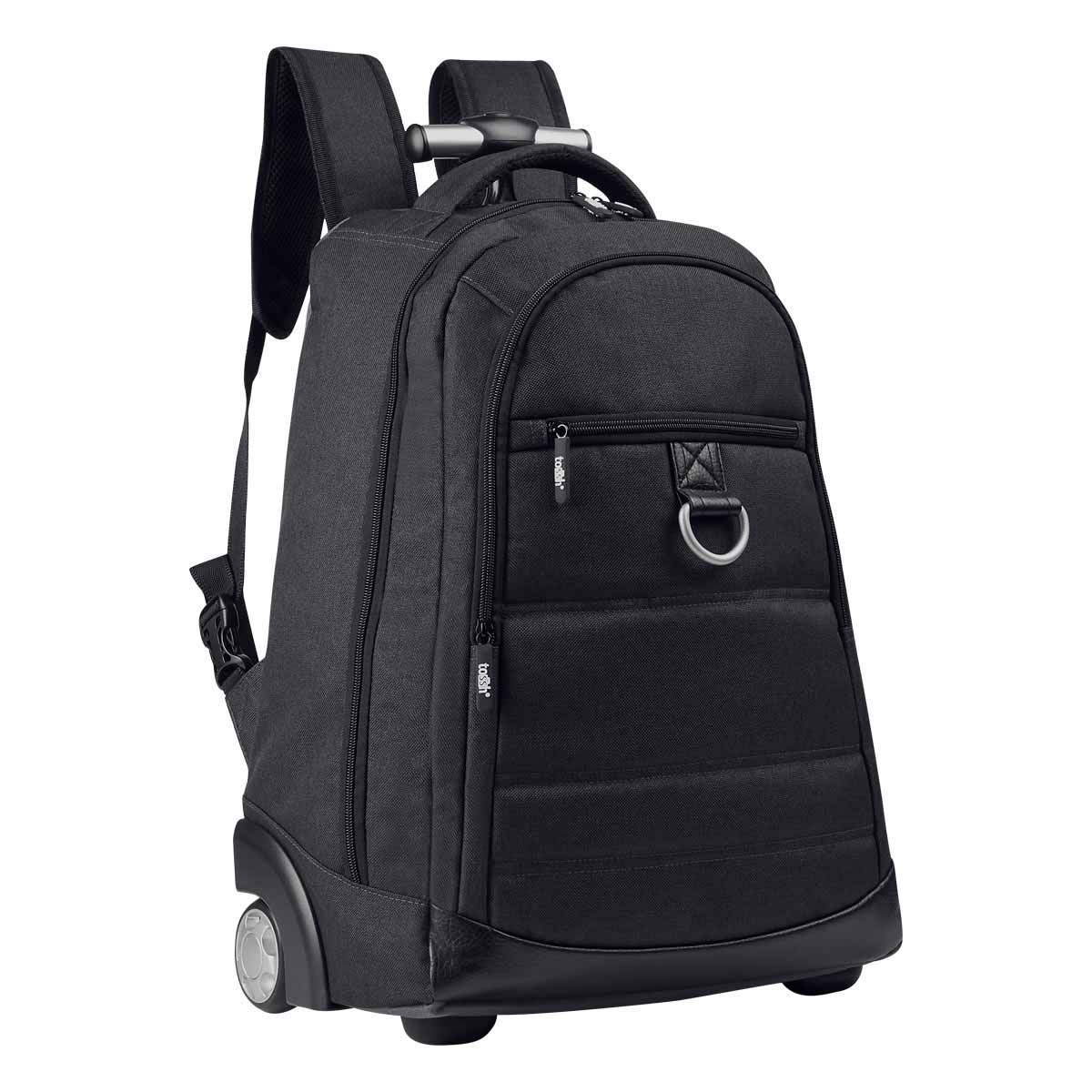 Mochila con Ruedas para Viaje - Práctica y Elegante en Poliéster Negro
