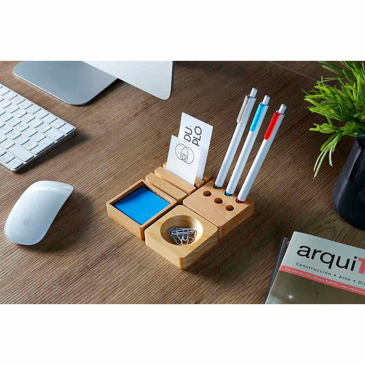 Elegante Organizadores de Escritorio de Madera con Serigrafía - SET IZABAL - Image 2