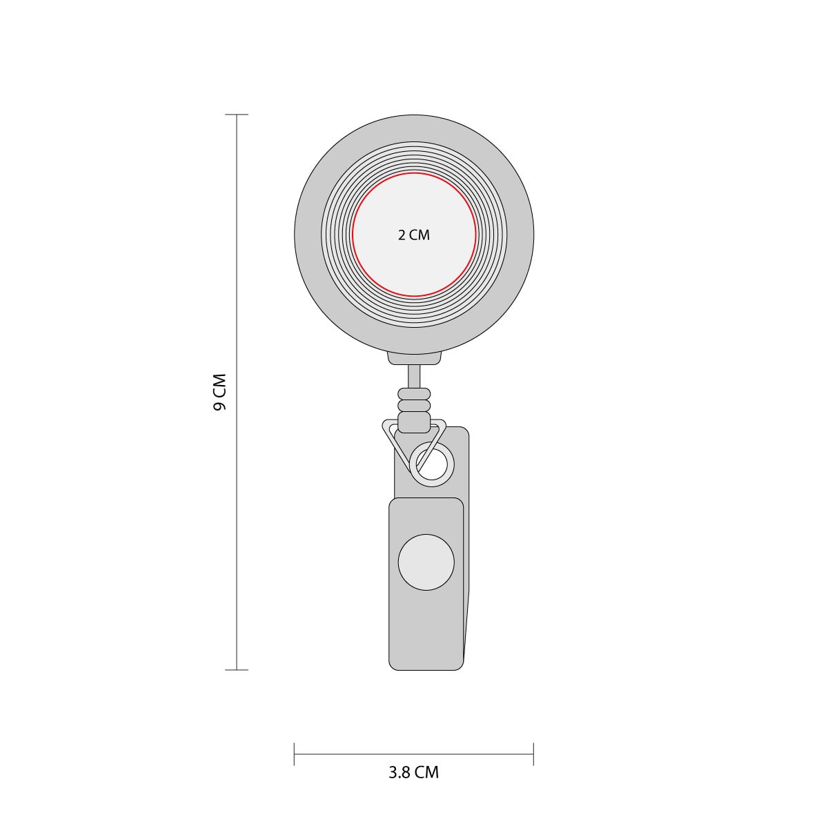 Portagafete Retráctil con Flexómetro de 100 cm para Medir y Sujetar - Image 2