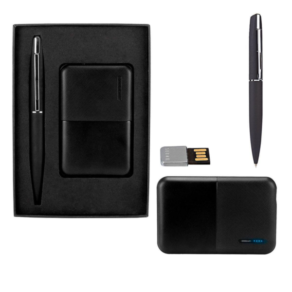 Set de Batería Auxiliar 5000 mAh y Bolígrafo USB 4GB con Caja de Regalo