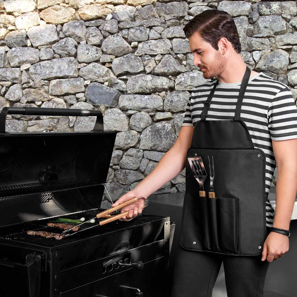 Set de BBQ Completo con Delantal, Espátula, Pinzas y Tenedor - Perfecto para Parrilladas - Image 7