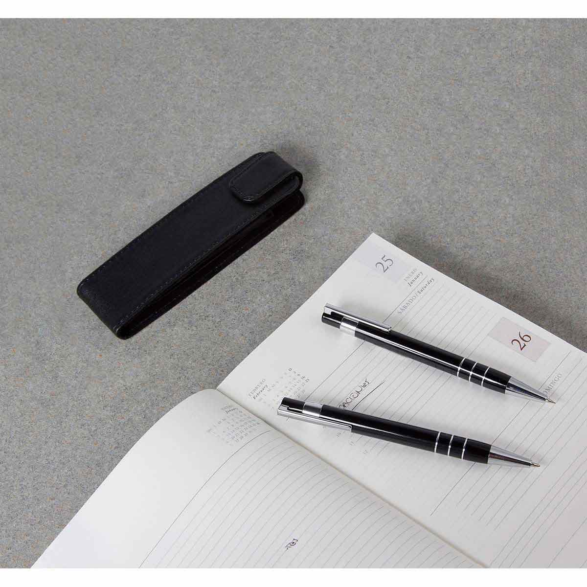 Elegante Set de Bolígrafo y Lapicera de Curpiel y Aluminio - Ideal para Regalos Corporativos - Image 2