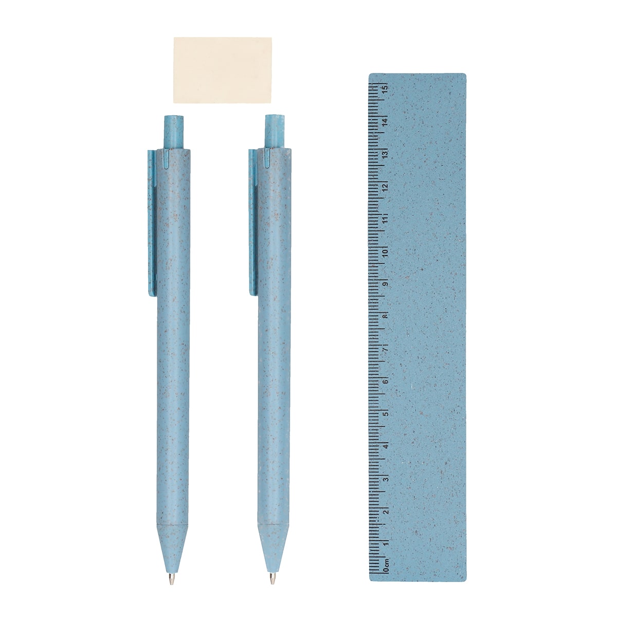 Set de Papelería Ecológica para Oficina - Bolígrafo, Lapicera, Borrador y Regla - Image 2