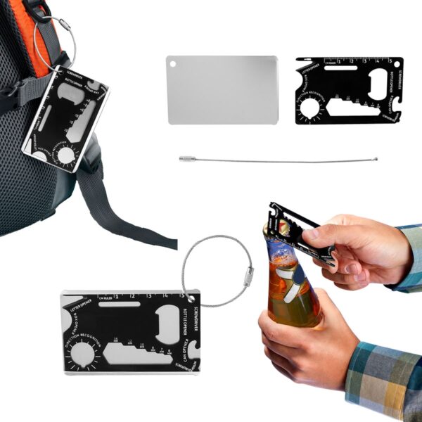 Tarjeta Multiherramientas de Metal Compacta con Varias Funciones
